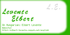 levente elbert business card